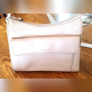 Villager faux alligator ivory 1 shoulder handle purse